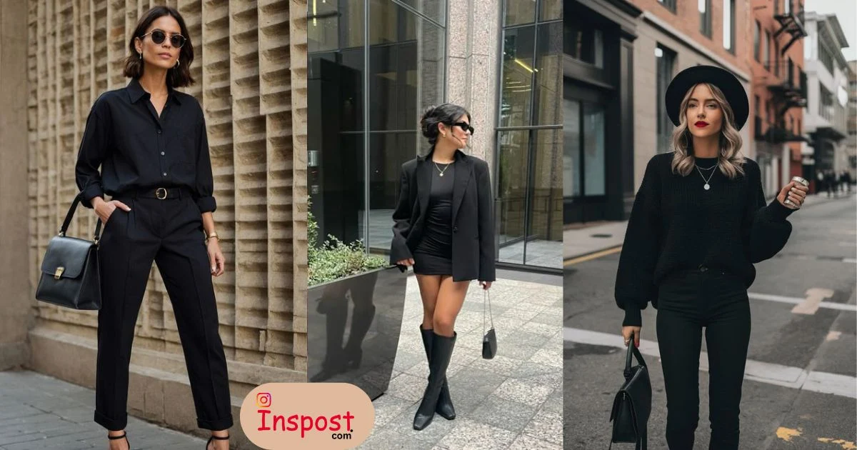 Black Outfit Captions