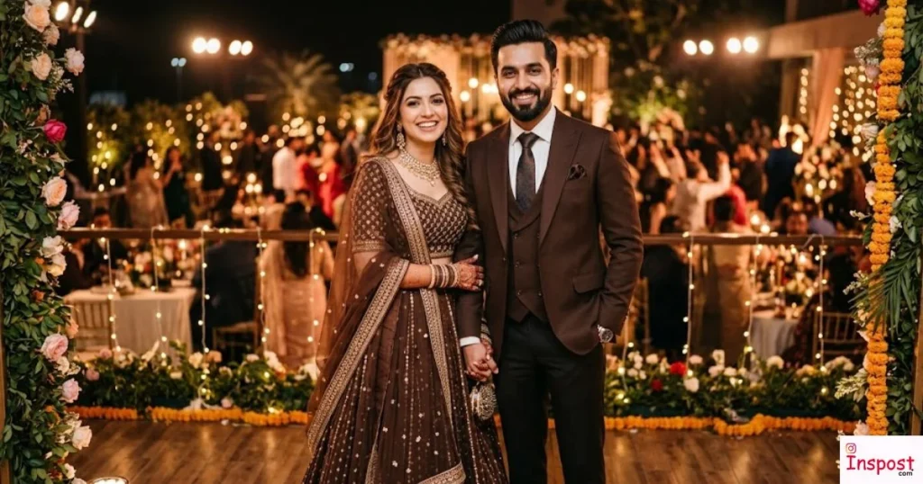 Party Wear Brown Outfit Captions