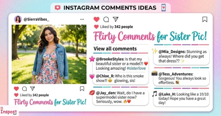Flirty Comments For Sister Pic On Instagram